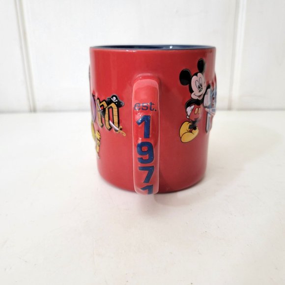 Magic Kingdom Est. 1971 Extra Large Red Mug Dimensional Raised Design - Picture 3 of 6